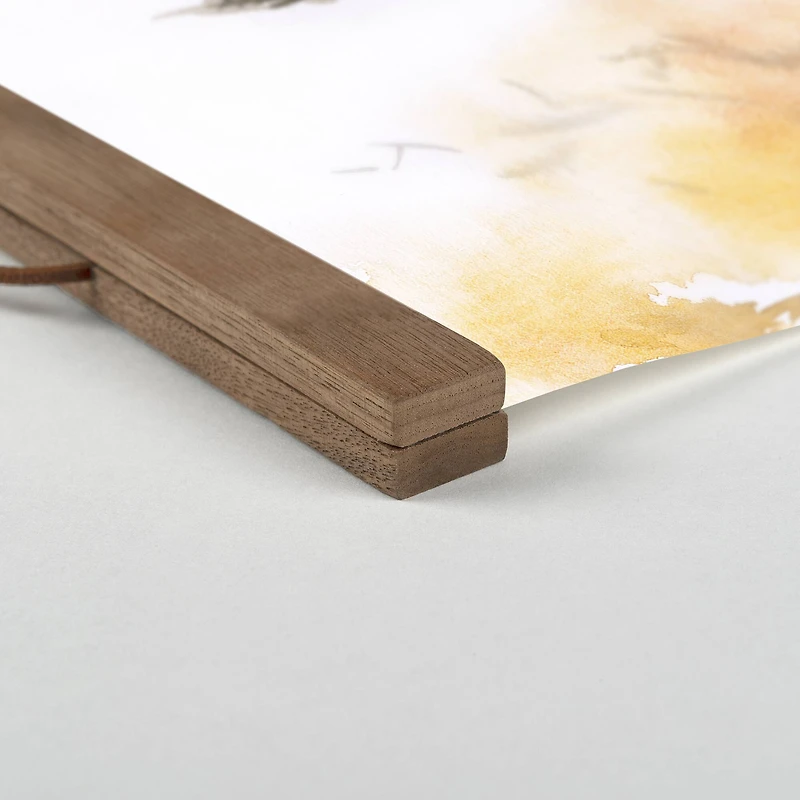 Reading Girl Paris Teak Hanging Canvas