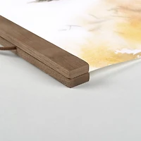 Reading Girl Paris Teak Hanging Canvas