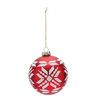 6ct. Nordic Snowflake Glass Ball Ornament