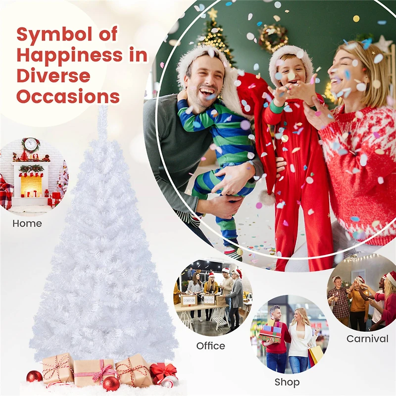 Costway 6ft. Unlit White Pine Artificial Christmas Tree