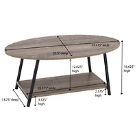 Household Essentials 39" Jamestown Oval Coffee Table