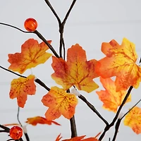 4ft. Pre-Lit Minimalist Autumn Maple Artificial Fall Tree with 56 LED Warm White & Orange Pumpkin Shaped Lights
