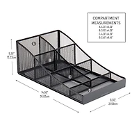 Mind Reader Network Collection 7-Compartment Black Cup and Condiment Organizer, 2ct.