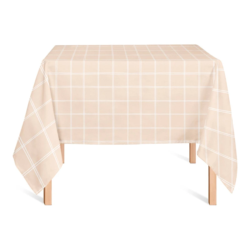 Peach Grid Tablecloth