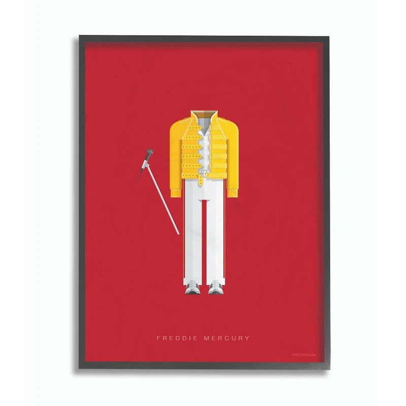Stupell Industries Freddie Mercury Fashion Design Wall Accent with Black Frame