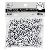 12 Pack: White Number Acrylic Cube Beads, 5mm by Bead Landing™