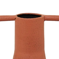 The Novogratz Orange Metal Vase with Handles Set of 2 12", 14"