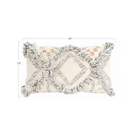 Hello Honey® Cream & Gray Fringe Kilim Pillow