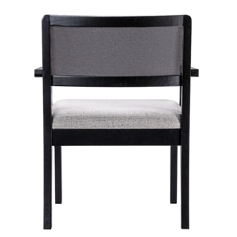 Hello Honey® 2.5ft. Crawford Mid-Century Modern Solid Wood Black Arm Chair