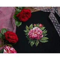 Luca-S Peter Brand Peony Counted Cross Stitch Kit with Display Hoop