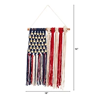18" American Flag Macramé Wall Hanging