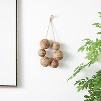 Distressed Brown Handmade Striped 6 Strung Buoy Wall Décor