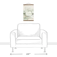 Abstract Rabbit 12" x 18" Teak Hanging Canvas