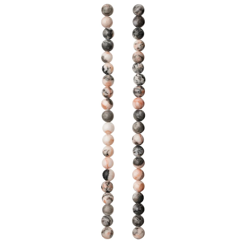 Pink & Gray Mix Agate Round Beads, 6mm by Bead Landing™