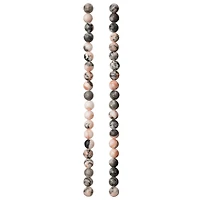 Pink & Gray Mix Agate Round Beads, 6mm by Bead Landing™