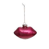 3.5" Pink Glitter Lips Glass Ornament by Ashland®