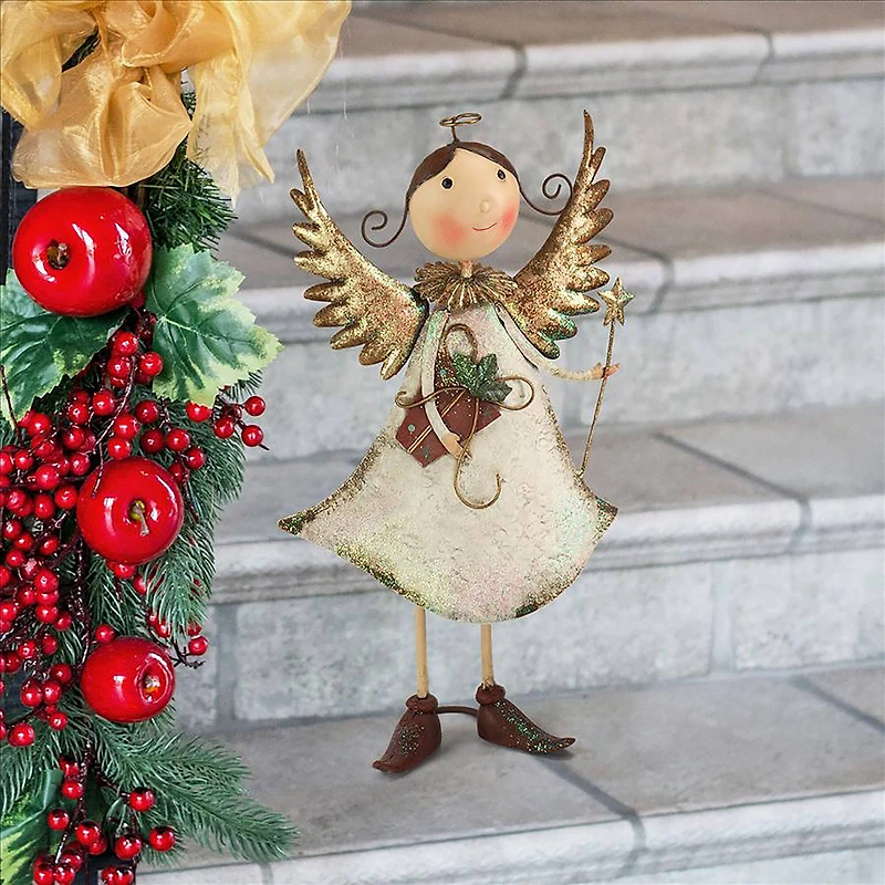 Design Toscano 19" Holiday Helper Clara Metal Angel Statue