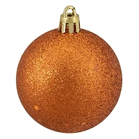 24ct. 2.5" Orange 4-Finish Shatterproof Christmas Ball Ornaments