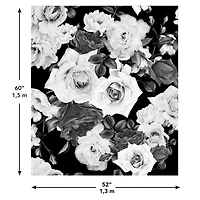 RoomMates Black & White Floral Tapestry