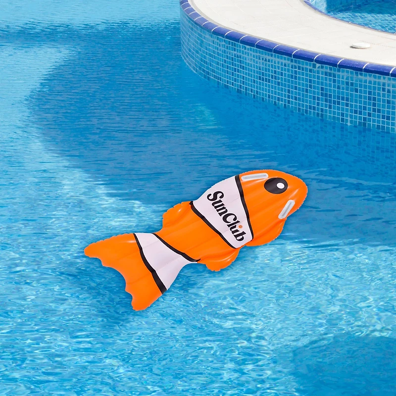 SunClub 3.25ft. Orange & White Inflatable Clown Fish Swimming Kickboard