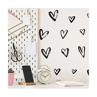 RoomMates Black Sketchy Hearts Peel & Stick Wall Decals