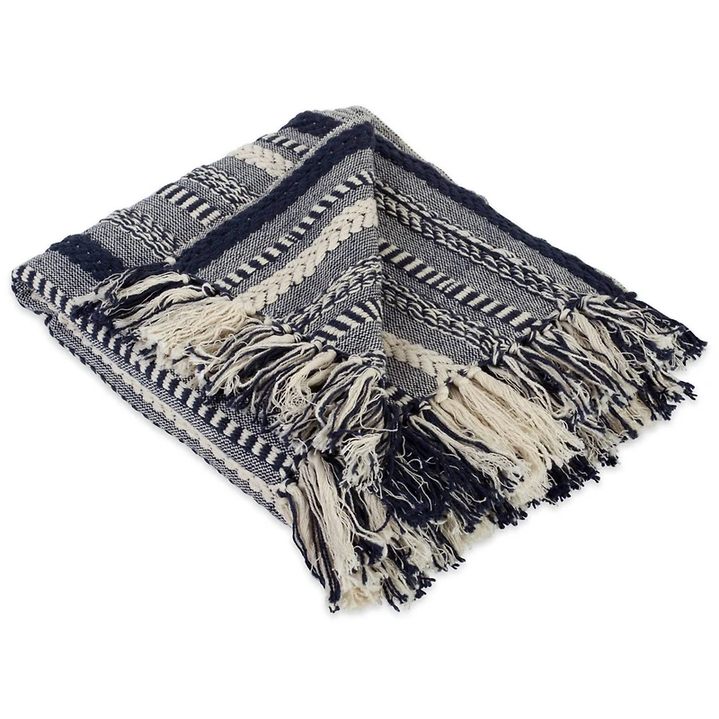 DII® Navy Braided Stripe Throw