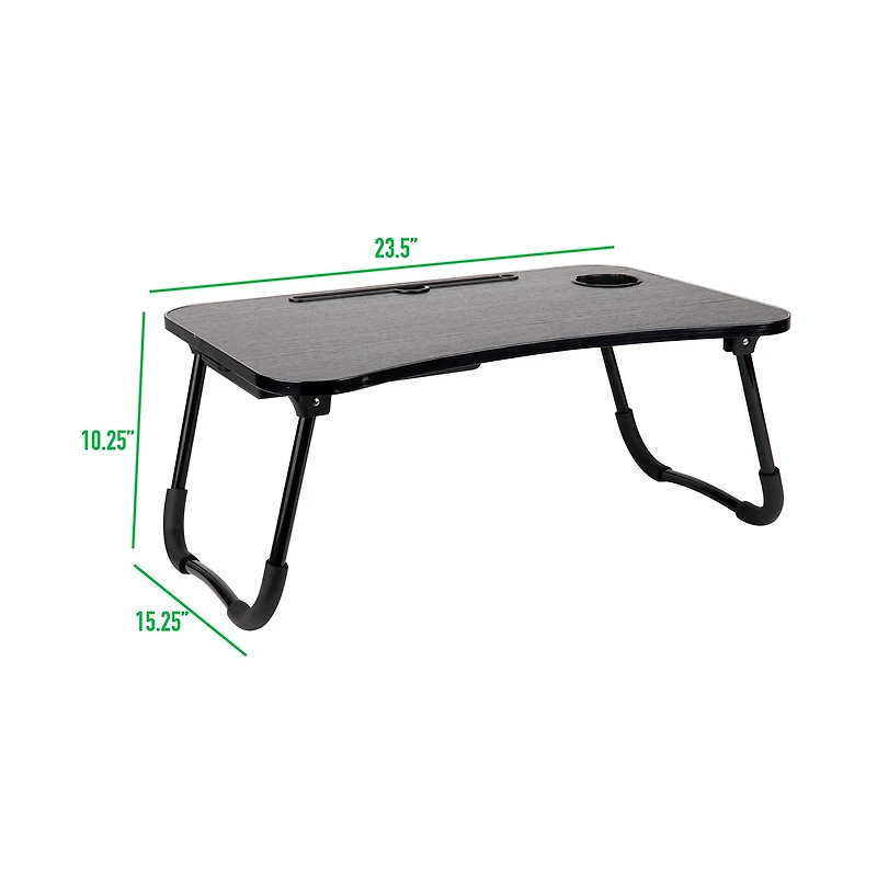Mind Reader Black Foldable Lap Tray with Storage Drawer