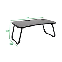 Mind Reader Black Foldable Lap Tray with Storage Drawer
