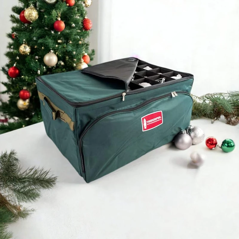 TreeKeeper 72ct. 4" Christmas Ornament Storage Box with Front Pocket