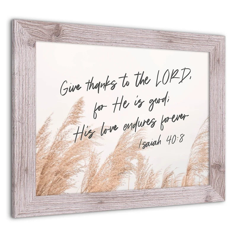 Give Thanks to the Lord Western White Framed Print