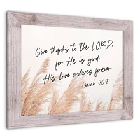 Give Thanks to the Lord Western White Framed Print