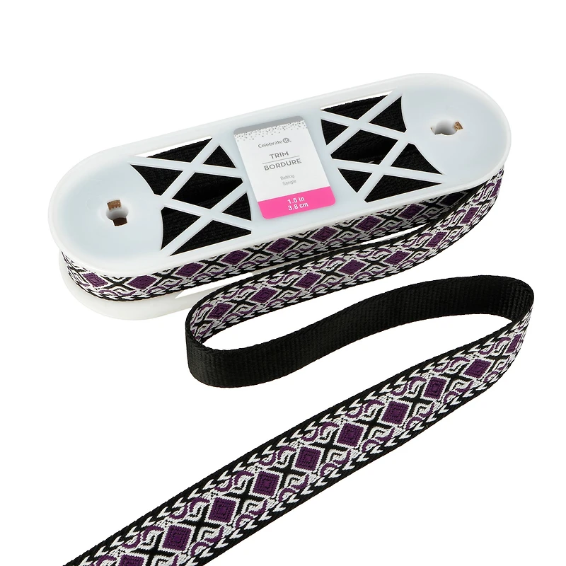 1.5" Black Rhombus Belting Trim by Celebrate It®