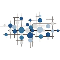 CosmoLiving by Cosmopolitan Blue Metal Overlapping Circle Geometric Wall Decor 39" x 1" x 23"