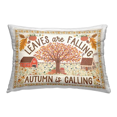 Stupell Industries Leaves Are Falling Scene Outdoor Printed Pillow
