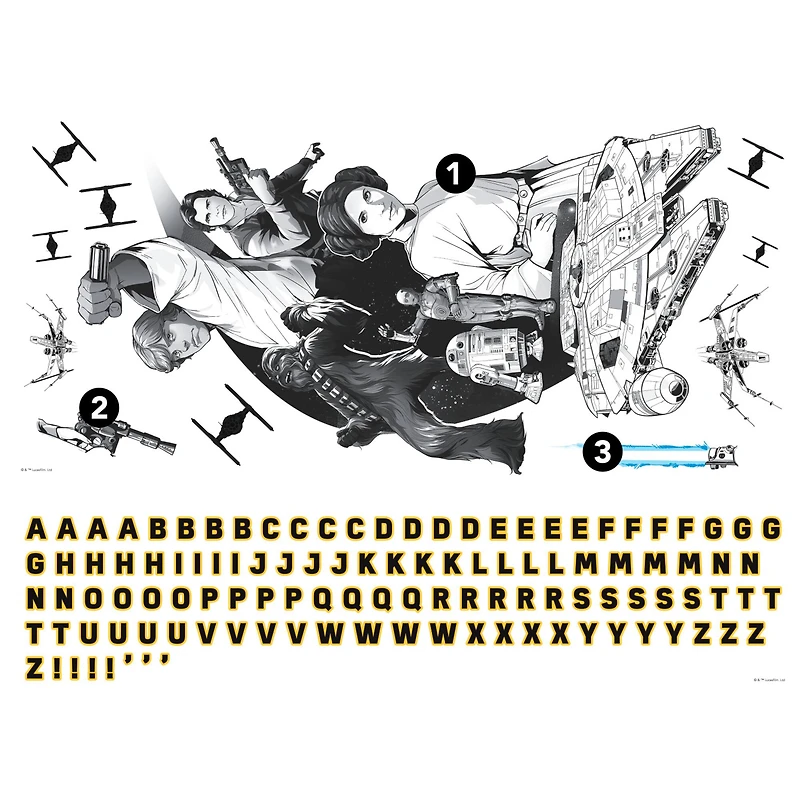 RoomMates Classic Star Wars Peel & Stick Giant Wall Decals w/ Alphabet