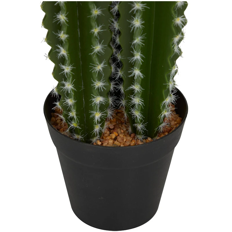 The Novogratz 23" Green Faux Foliage Cactus Artificial Plant With Black Round Pot