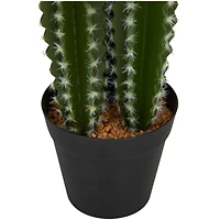 The Novogratz 23" Green Faux Foliage Cactus Artificial Plant With Black Round Pot