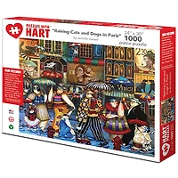 Hart Puzzles Raining Cats and Dogs in Paris by Jennifer Garant 1,000 Piece Jigsaw Puzzle