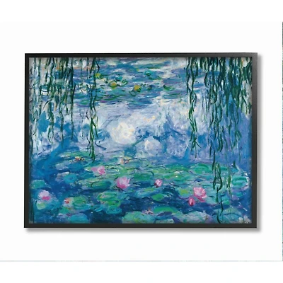 Stupell Industries Classic Water Lilies Painting Monet Pond Detail Black Framed Giclee Textured Wall Art