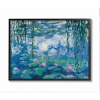 Stupell Industries Classic Water Lilies Painting Monet Pond Detail Black Framed Giclee Textured Wall Art