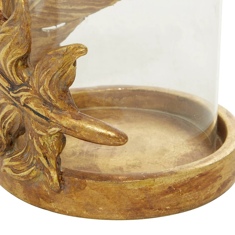 8" Gold Leaf Glass Traditional Candlestick Holder