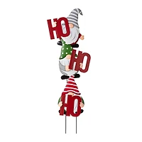 Glitzhome® 51" Metal Ho Ho Ho Gnome Yard Stake