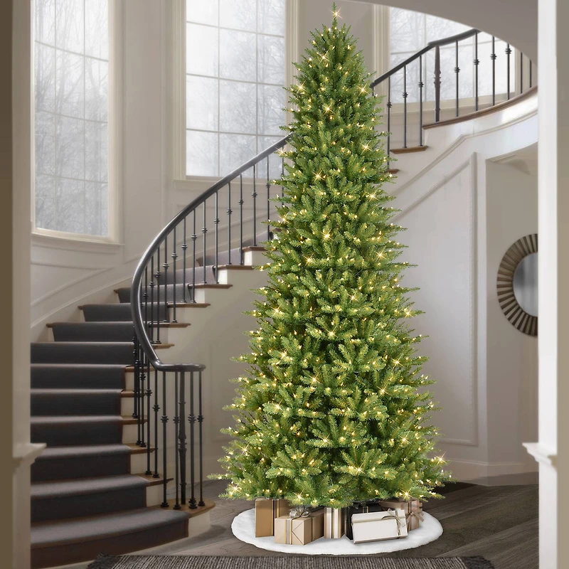 12ft. Pre-Lit Slim Fraser Fir Artificial Christmas Tree, Clear Lights
