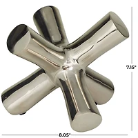 9" Silver Aluminum Jack Abstract Sculpture