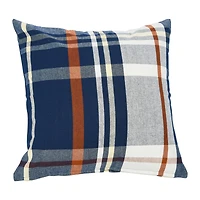 20'' Square Plaid Cotton Pillow Cover