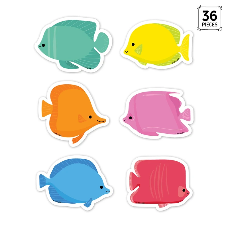 Creative Teaching Press® Sea Friends School of Fish 3" Designer Cut-Outs, 36 per Pack, 3 Packs