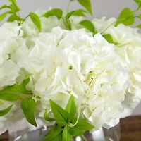 Wedding Collection 18in. Artificial Hydrangea Arrangement in Glass Vase
