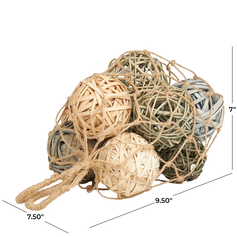 Cream Dried Plant Natural Foliage with Fishnet Bag