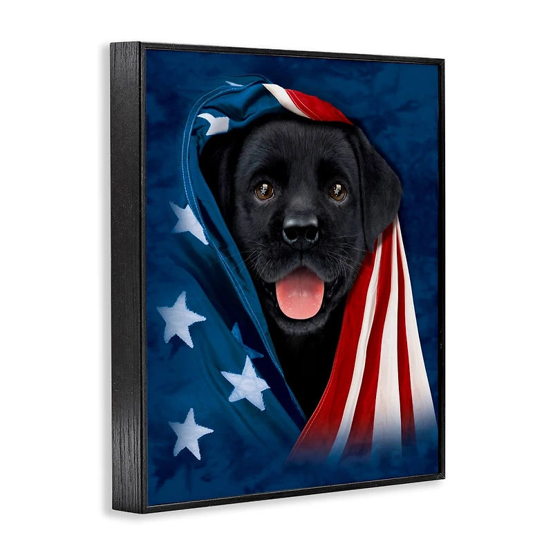 Stupell Industries Labrador & American Flag Framed Giclee Art