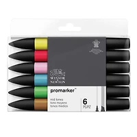 Winsor & Newton® ProMarker™ Mid Tones 6 Marker Set